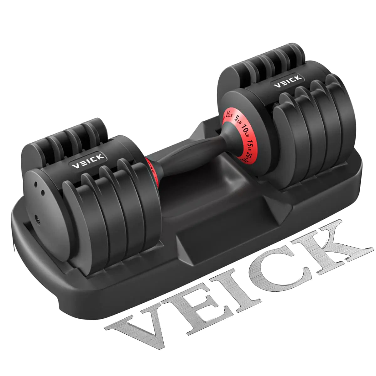 Adjustable Dumbbell Set 5 in 1 Free Dumbbell for Men and Women Black Dumbbell for Home Gym Full Body Workout Fitness Fast Adjust by Turning Handle