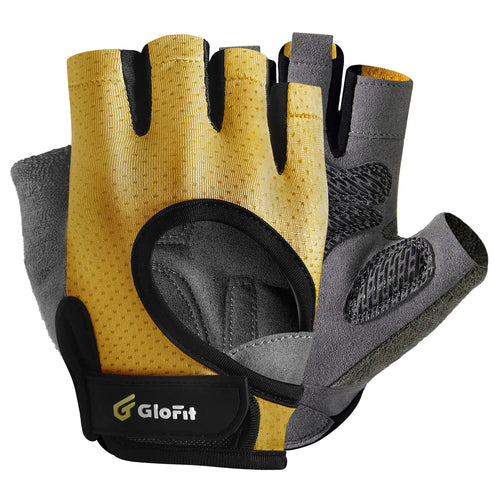 Glofit Workout Gloves for Women and Men Weight Lifting Gloves Anti-Slip Padded Palm Light Weight Fingerless Powerlifting Fingerless Gym Gloves for Exercise Fitness Training Cycling
