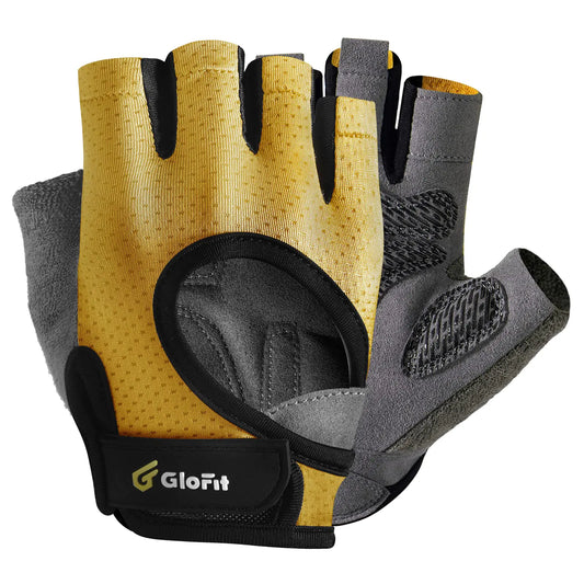 Glofit Workout Gloves for Women and Men Weight Lifting Gloves Anti-Slip Padded Palm Light Weight Fingerless Powerlifting Fingerless Gym Gloves for Exercise Fitness Training Cycling